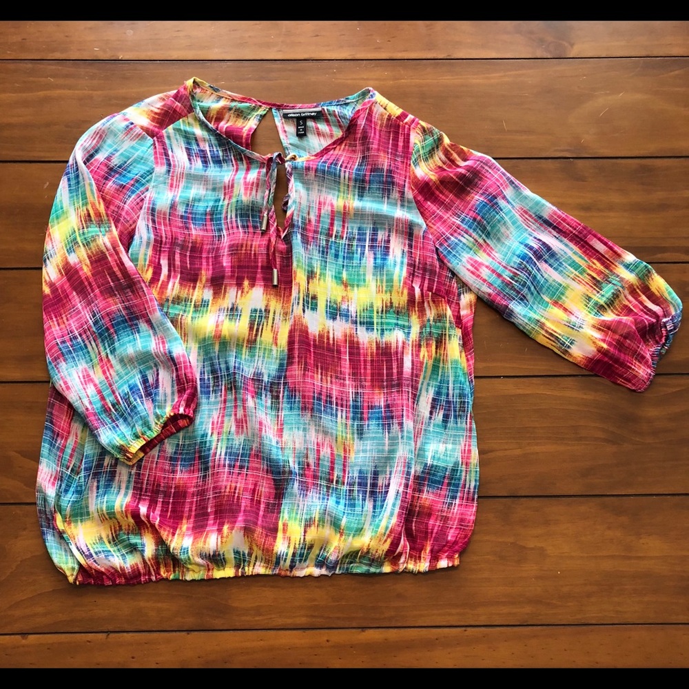 Allison Brittney Sheer Gathered Top